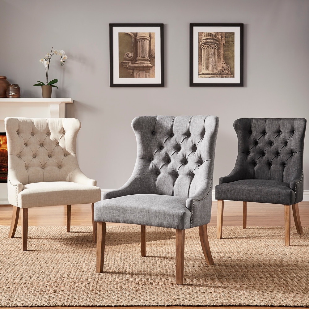 Kimpton Upholstered Button tufted Wingback Chair by iNSPIRE Q Artisan