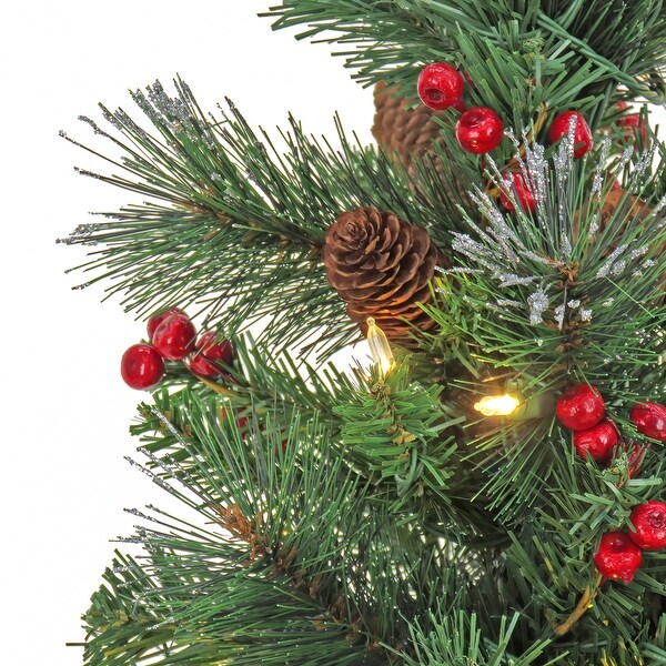 National Tree Company 4 ft. Crestwood Spruce Entrance Tree with Warm White LED Lights