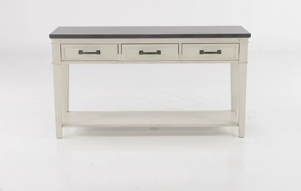 Del Mar Antique White and Gray Console Table