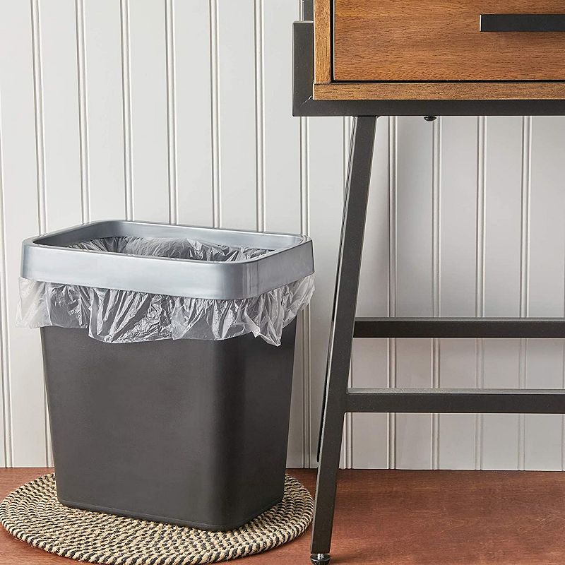 Medium Waste Baskets， Black Garbage Cans (11.6 x 11.1 x 7.87 in， 5 Pack)