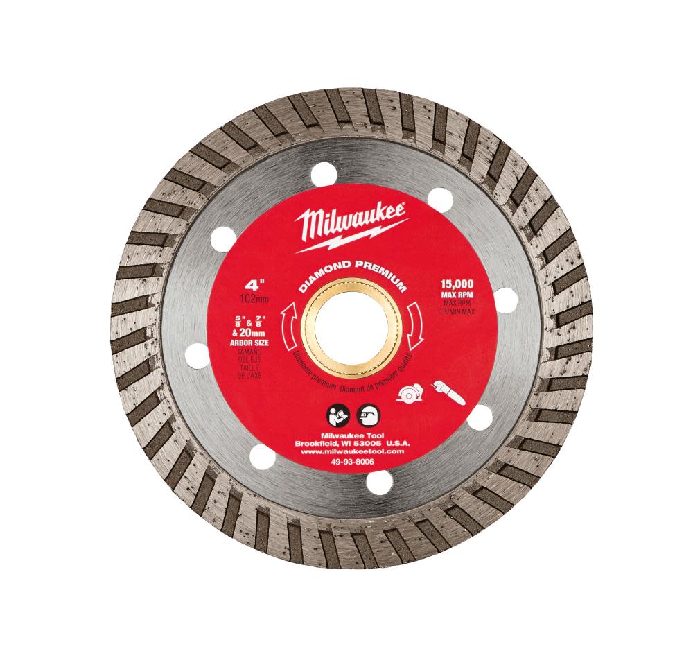 Milwaukee 4 in. Diamond Premium Turbo 49-93-8006 from Milwaukee