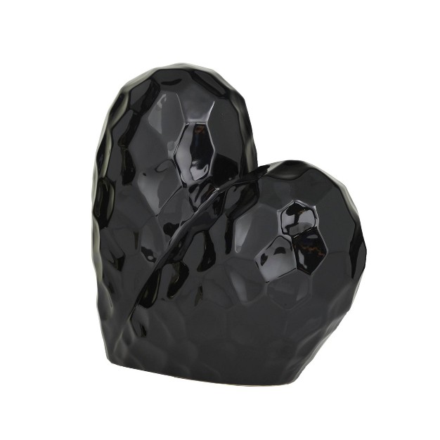 11 x27 x27 X 12 x27 x27 Porcelain Heart Sculpture Black Olivia amp May