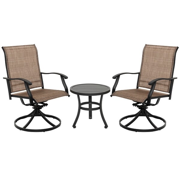 Nuu Garden Outdoor 3Piece Bistro Set，Textilene，PowderCoated Iron Frame