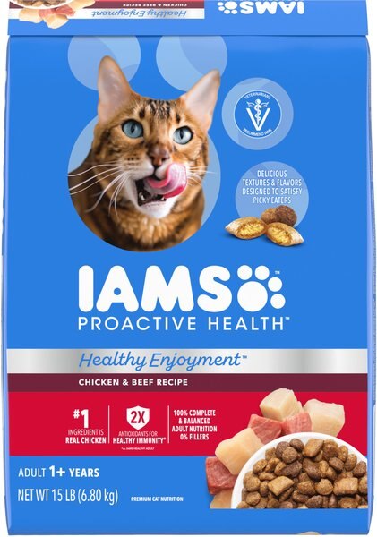 Iams Proactive Health Healthy Enjoyment Immune Support Chicken and Beef Adult Dry Cat Food