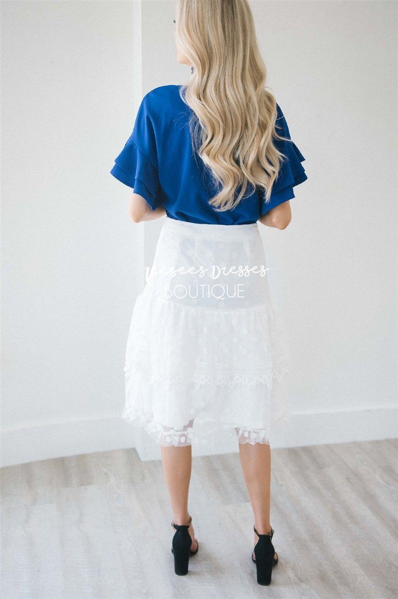 Stunning Lace Polka Dot Ruffle Skirt