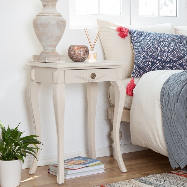 Finch Collins Side Table with Drawer， Creamy White