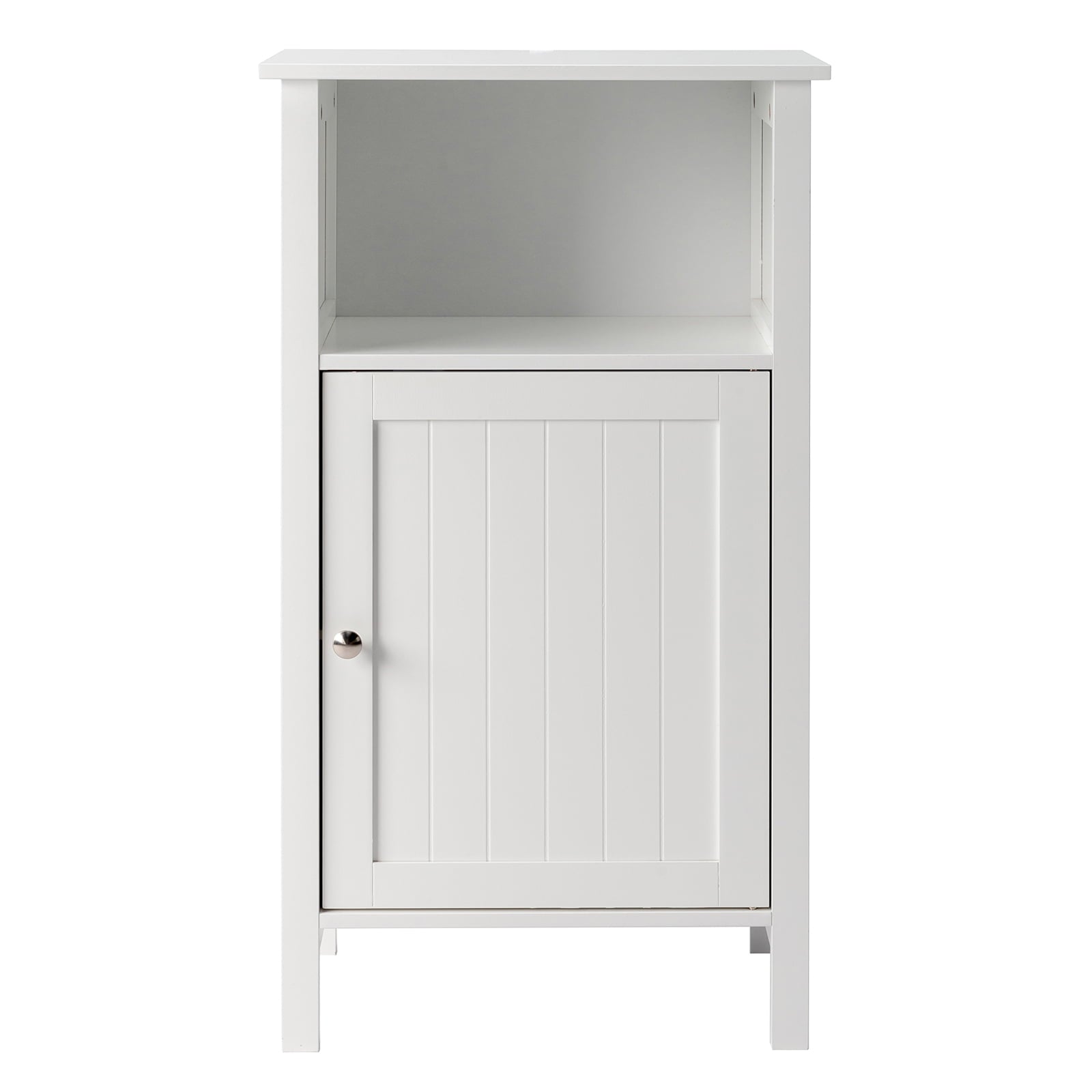 Ktaxon Wooden Bathroom Floor Cabinet, Freestanding Storage Cabinet with Cupboard and Open Shelf for Home, White