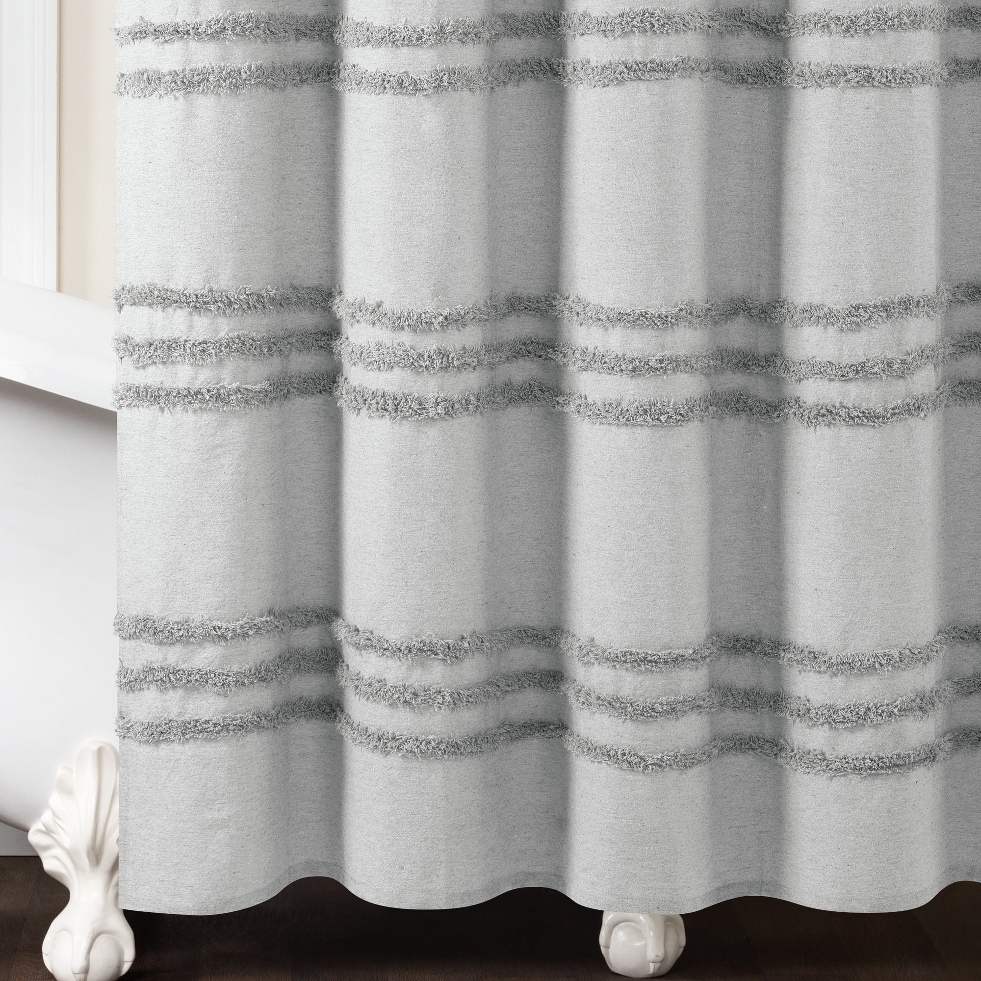 Boho Kendra Tufted Yarn Dyed Recycled Cotton Shower Curtain