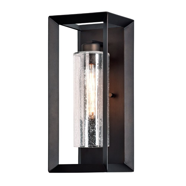 C Cattleya 1 light Dark Bronze Finish Outdoor Wall Light With Clear Seeded Glass