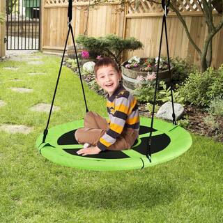 Costway 40 in. Green Flying Saucer Tree Web Swing Indoor Outdoor Play Set Kids Christmas Gift SP36638GN