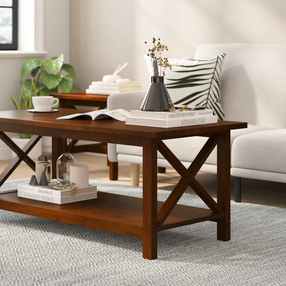 Classic Solid Wood Farmhouse Coffee Table