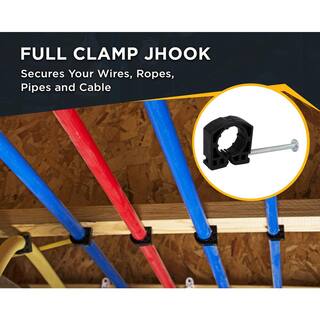 The Plumber's Choice 12 in. Polyethylene Full Clamp J-Hook with Nail for PEX Tubing Piping Support (50-Pack) KHJ012-50