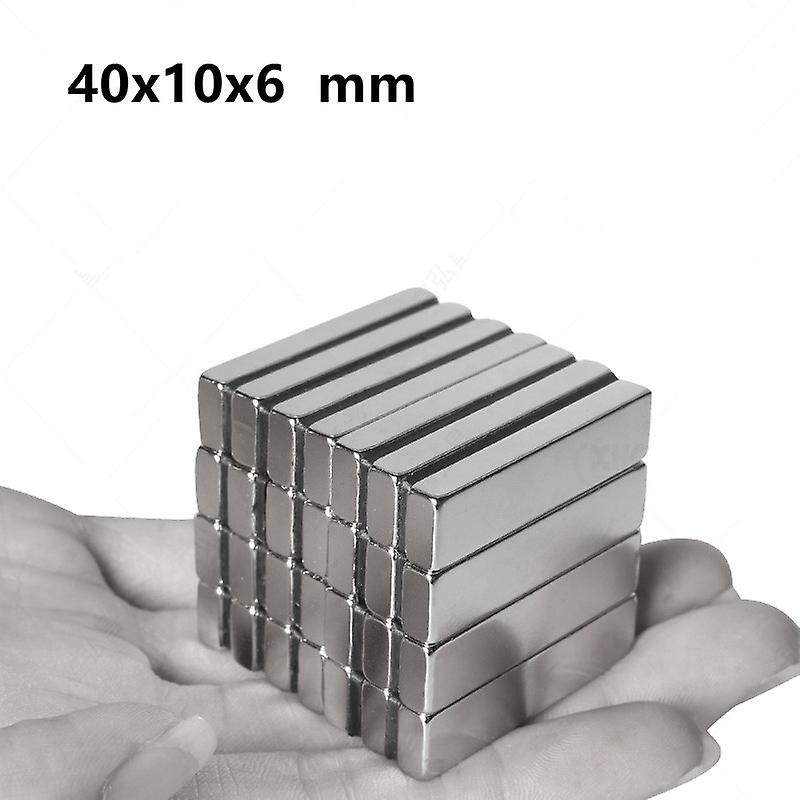 5/10/20/30/50pcs 40x10x6 Neodymium Magnet 40*10*6 Powerful Permanent Magnet 40x10x6mm Block Search Magnets N35 Thickness 6mm