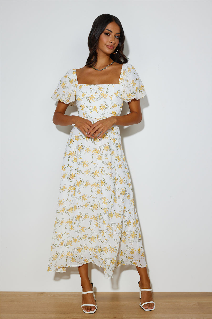 Tropic Dream Midi Dress Yellow