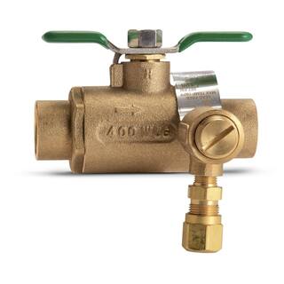 Zurn 34 in. BVECXL Full Port Brass Ball Valve with Integral Thermal Expansion Relief Valve 34-BVECXLC-125CF