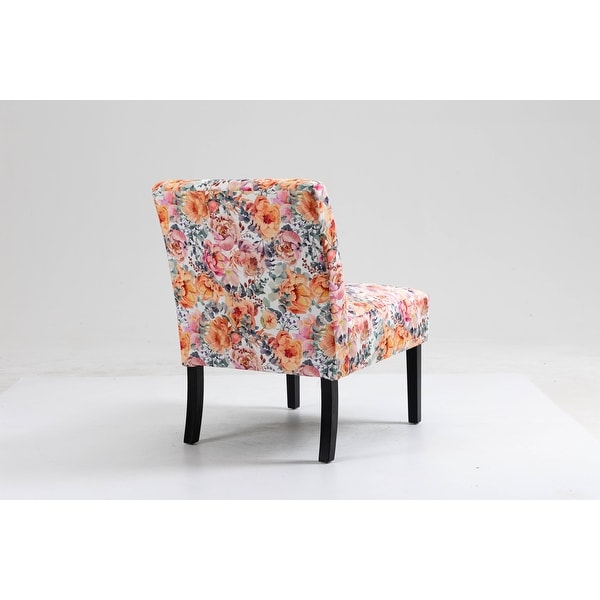 Floral Fabric Design Upholstered Accent Chair Side Chair SET OF 2