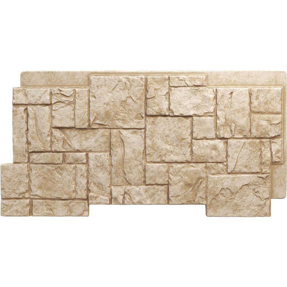 Ekena Millwork 49 in. x 24-12 in. Castle Rock Stacked Stone StoneWall Faux Stone Siding Panel PNU24X48CRSD