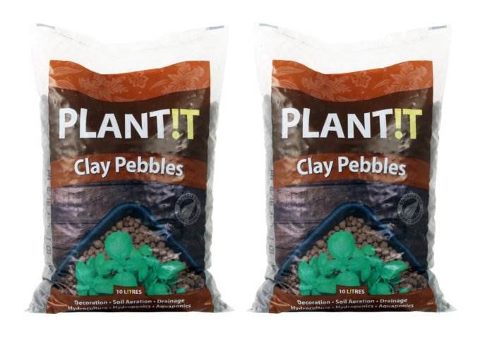 2 HYDROFARM PLANT!T GMC10L 10L Stable pH Soil Aeration Clay Pebble Bags - 8-16mm