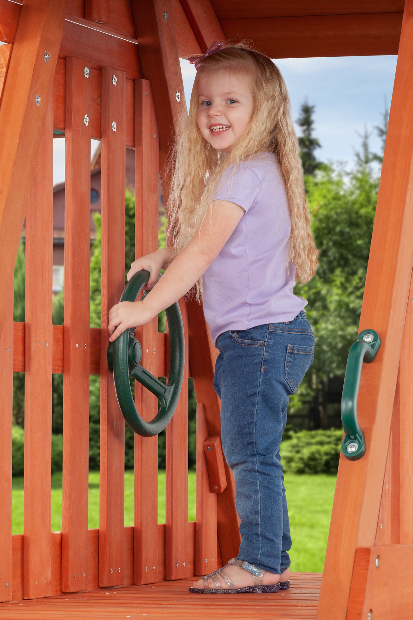 Cedar Chalet Wooden Swingset