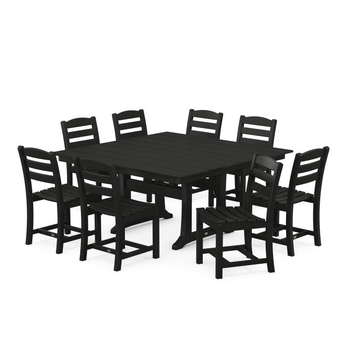 Polywood La Casa Café 9-Piece Farmhouse Trestle Dining Set PWS662-1