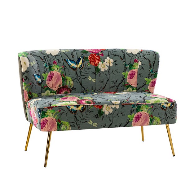 Trento 47 x27 x27 Contemporary Loveseat With Floral Patterns Artful Living Design