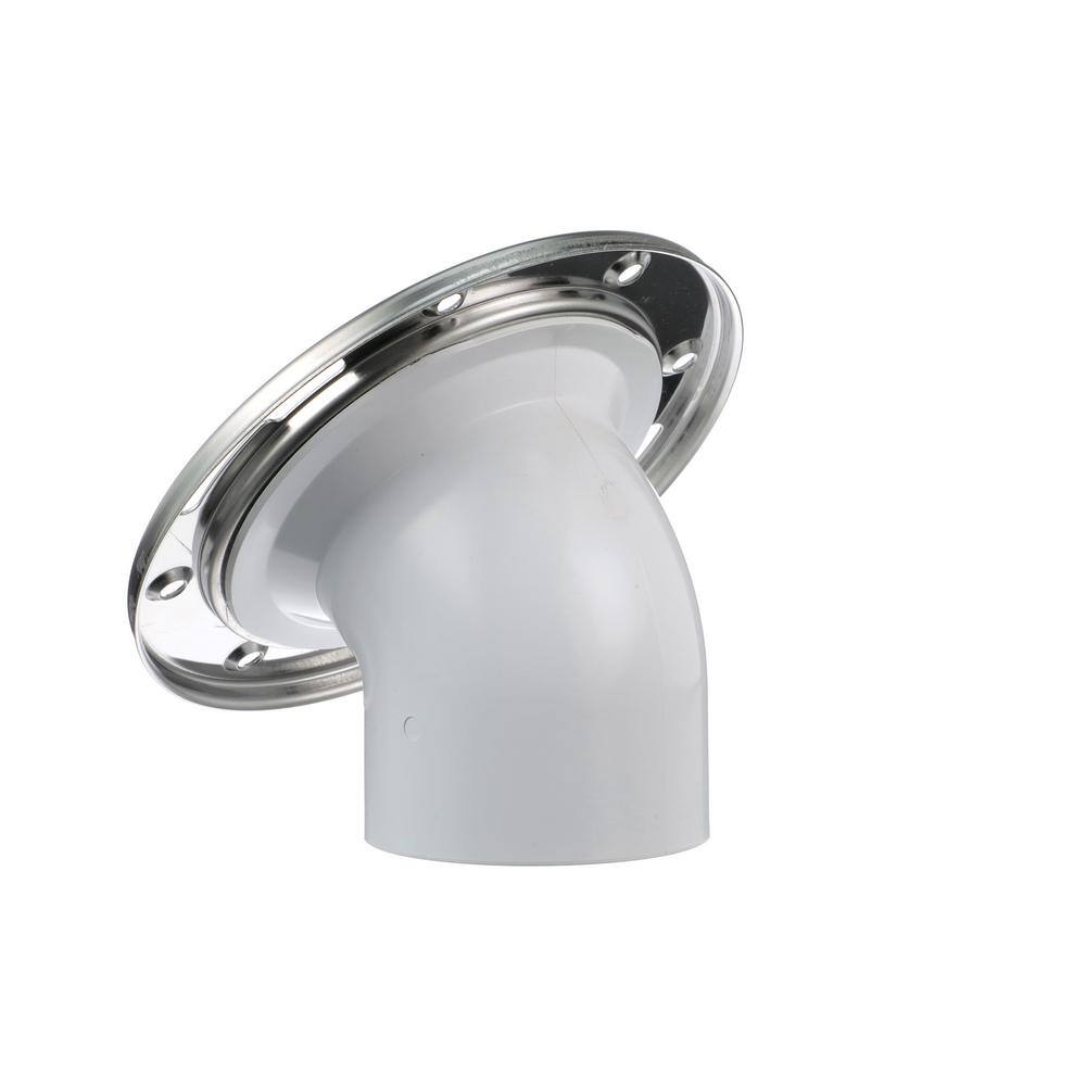 Oatey 3 in. PVC Open Spigot Toilet Flange with 45 Deg. Angle and Stainless Steel Ring 436652