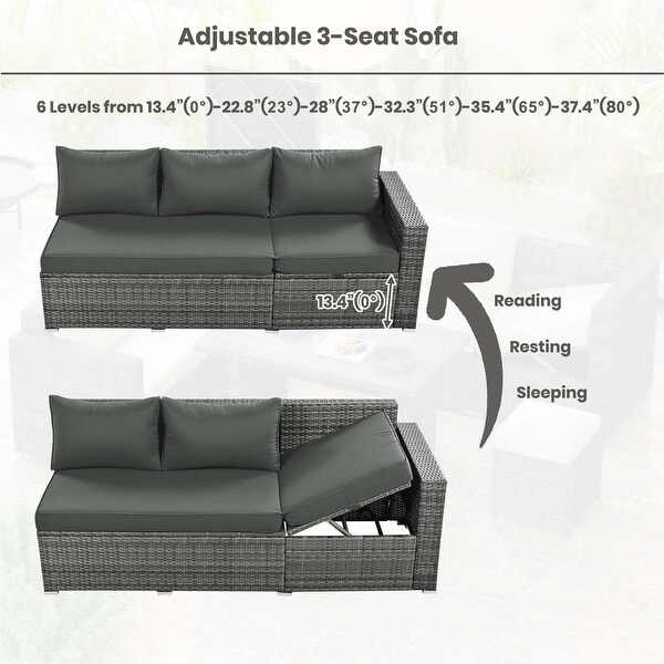 Outdoor 6Piece Rattan Sofa Set