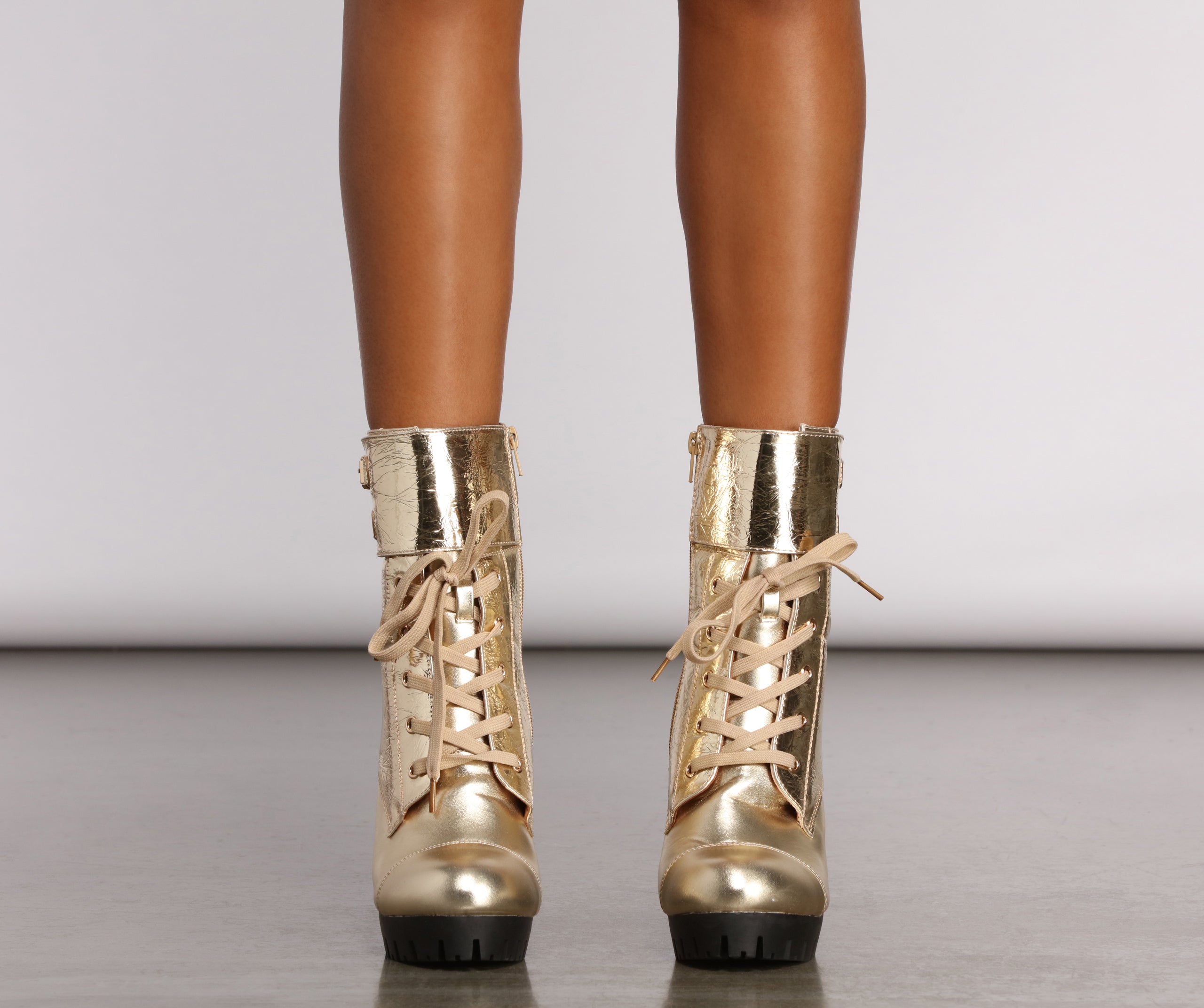 Major Metallic Moment PU Booties