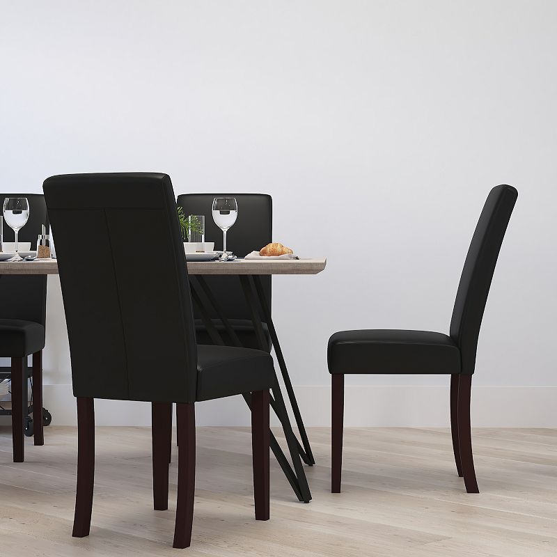 Merrick Lane Vallia Series Set of 6 Panel Back Parson's Chairs for Kitchen， Dining Room and More