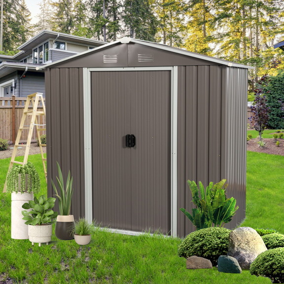 6ft x 4ft Outdoor Metal Storage Shed W54057423