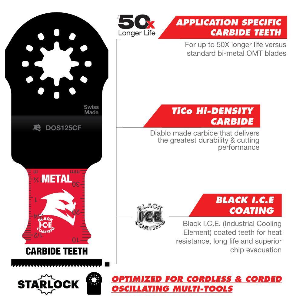 DIABLO 1-14 in. Starlock Carbide Oscillating Blades for Metal (3-Pack) DOS125CF3