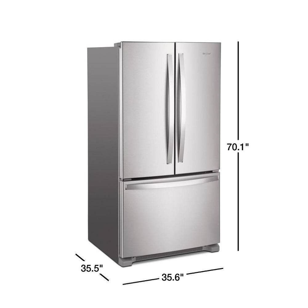 Whirlpool 25.2 cu. ft. French Door Refrigerator in Fingerprint Resistant Stainless Steel with Internal Water Dispenser WRF535SWHZ