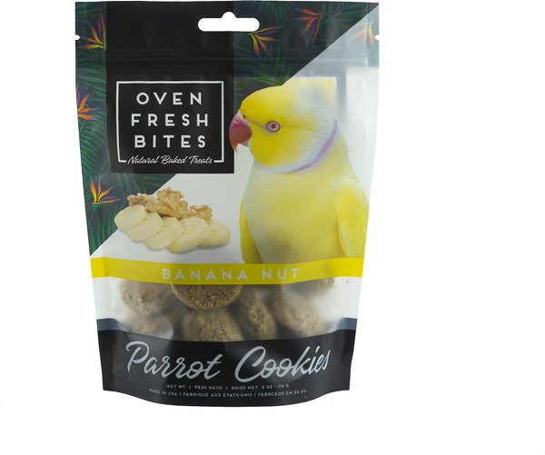 Caitec Oven Fresh Bites Baked Birdie Munchies Banana Nut Cookies Parrot Treats， 4-oz bag