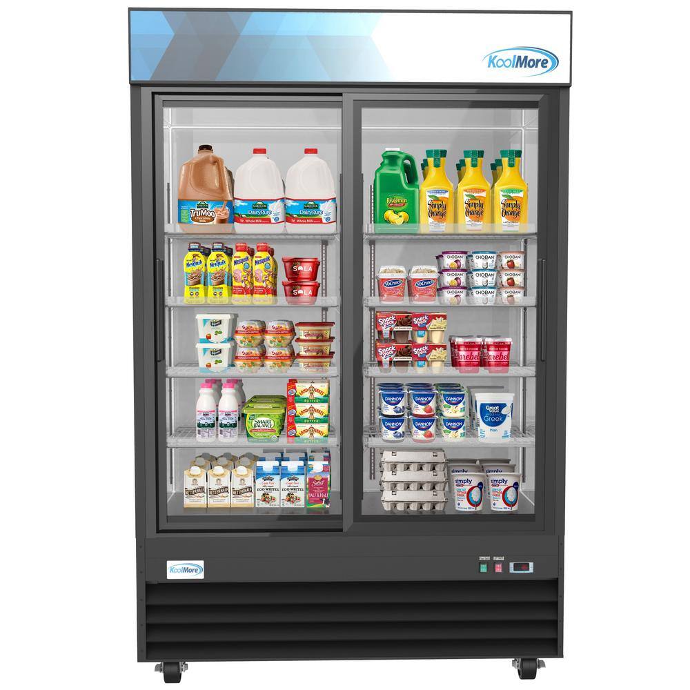 Koolmore 53 in. 45 cu. ft. Commercial 2-Glass Door Merchandiser Refrigerator in Black M53-2GSL