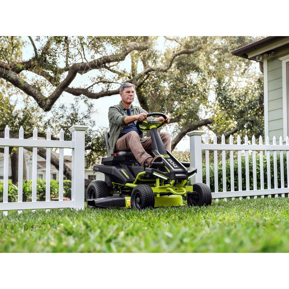 RYOBI 48V Brushless 30 in. 50 Ah Battery Electric Rear Engine Riding Mower RY48130