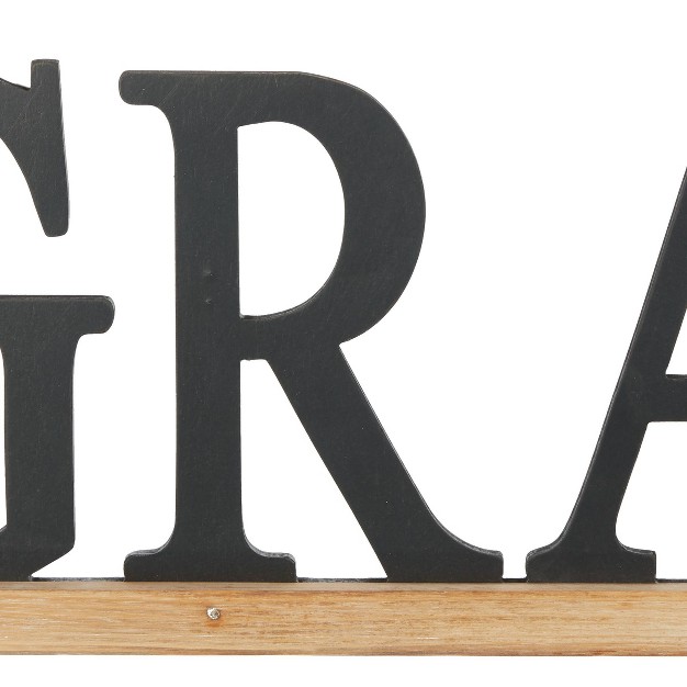 Wood Sign Grateful Wall Decor Black Olivia amp May