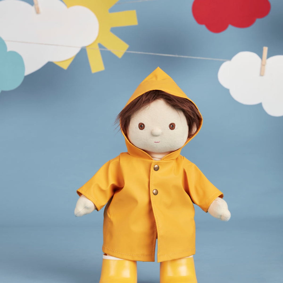 Dinkum Doll Rainy Play Outfit - Yellow by Olli Ella