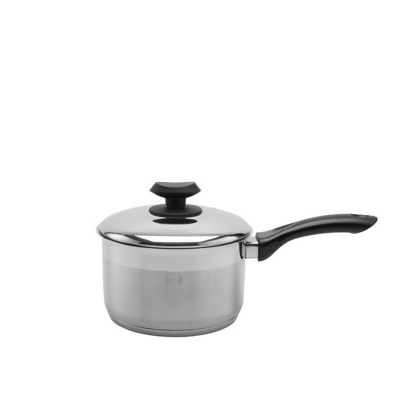 YBM Home Professional Chef’s 18/10 Stainless Steel Sauce Pot Covered Tri-Ply Capsule Base With Handle， Induction Compatible