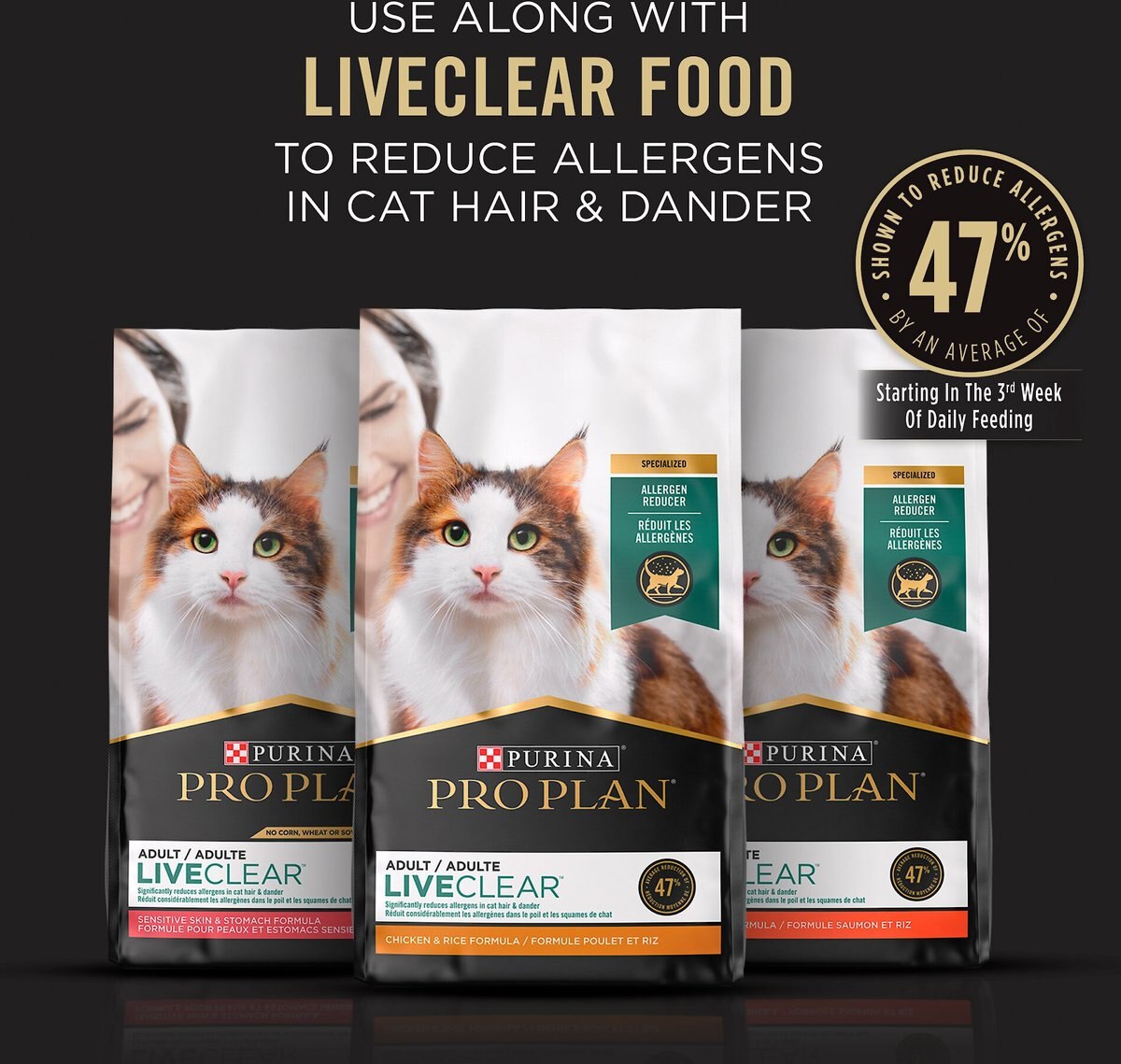 Purina Pro Plan LiveClear Rinse-Free Allergen Reducing Cat Shampoo Spray， 12.64-oz bottle