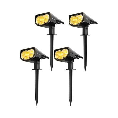 LITOM Solar Powered Black LED Landscape Light, 600 Lumens, 4 Pack