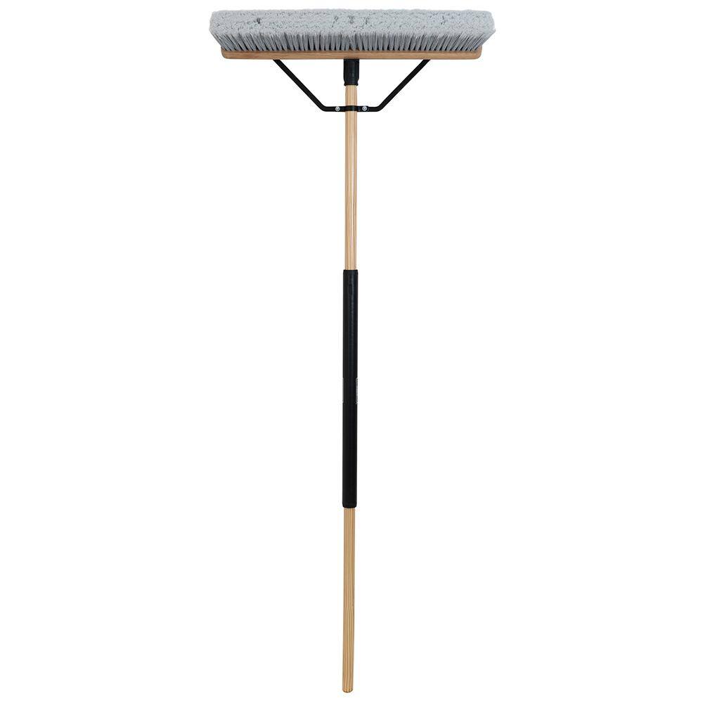 HARPER 24 in. Indoor HardwoodSteel Handle Push Broom for Pet Hair Sand Saw Dust and Wood Shavings 20201043