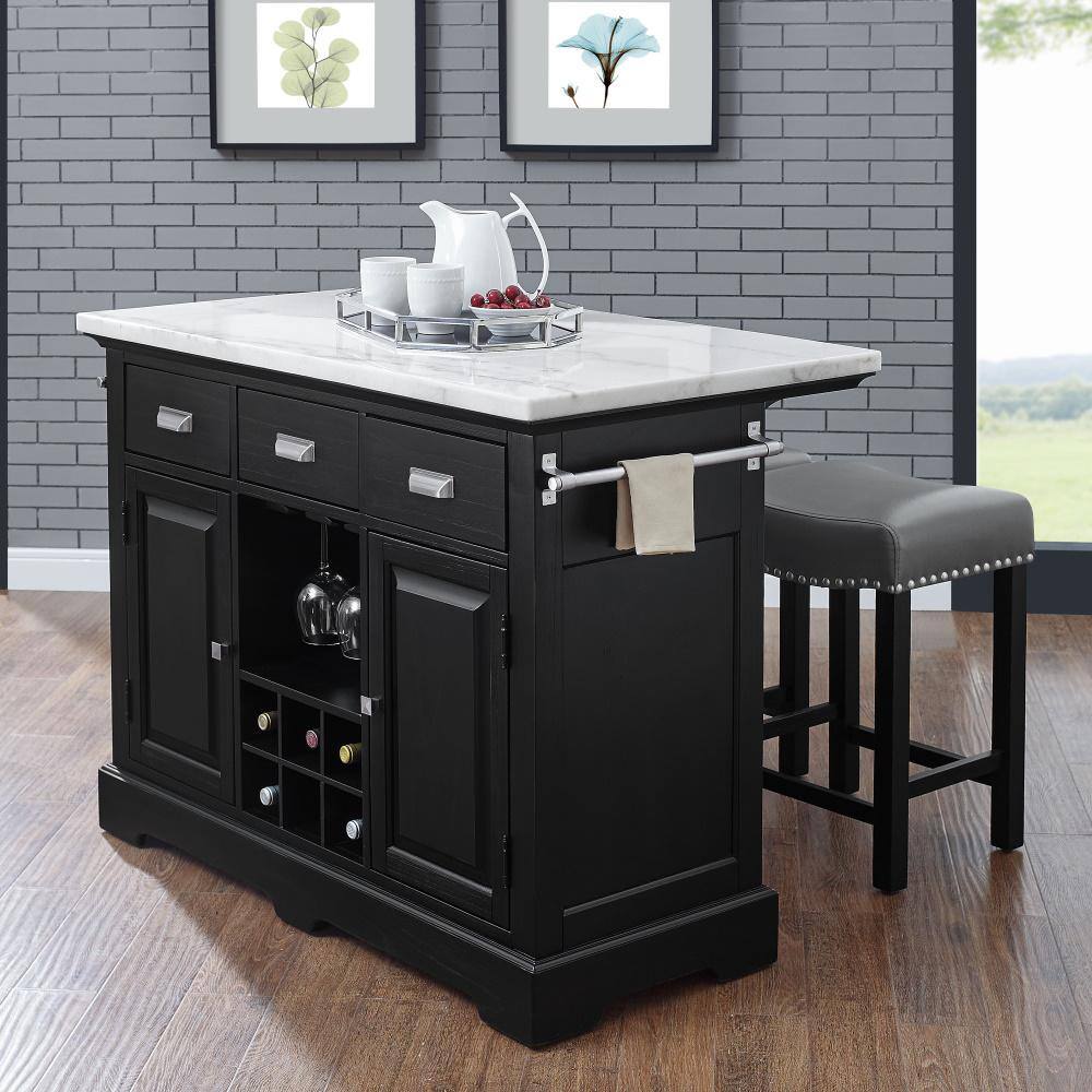 Steve Silver Aspen Ebony Kitchen Island Cart AS380CKTB