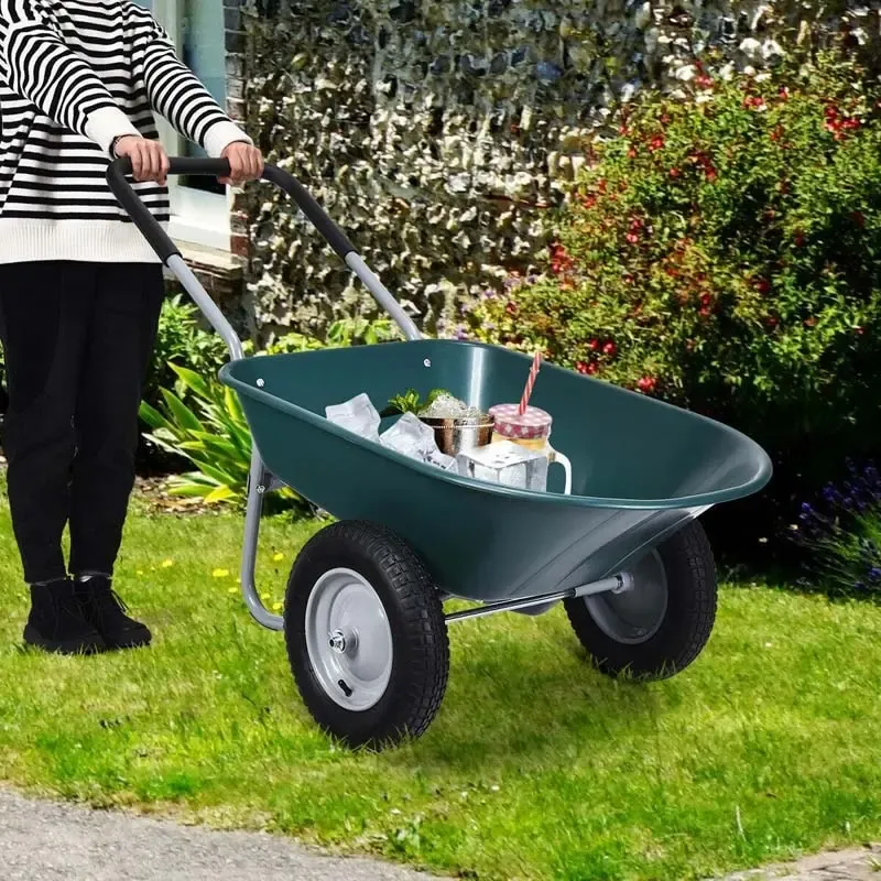 2 Wheel Wheelbarrow Garden Cart Heavy-duty Dolly Utility Car