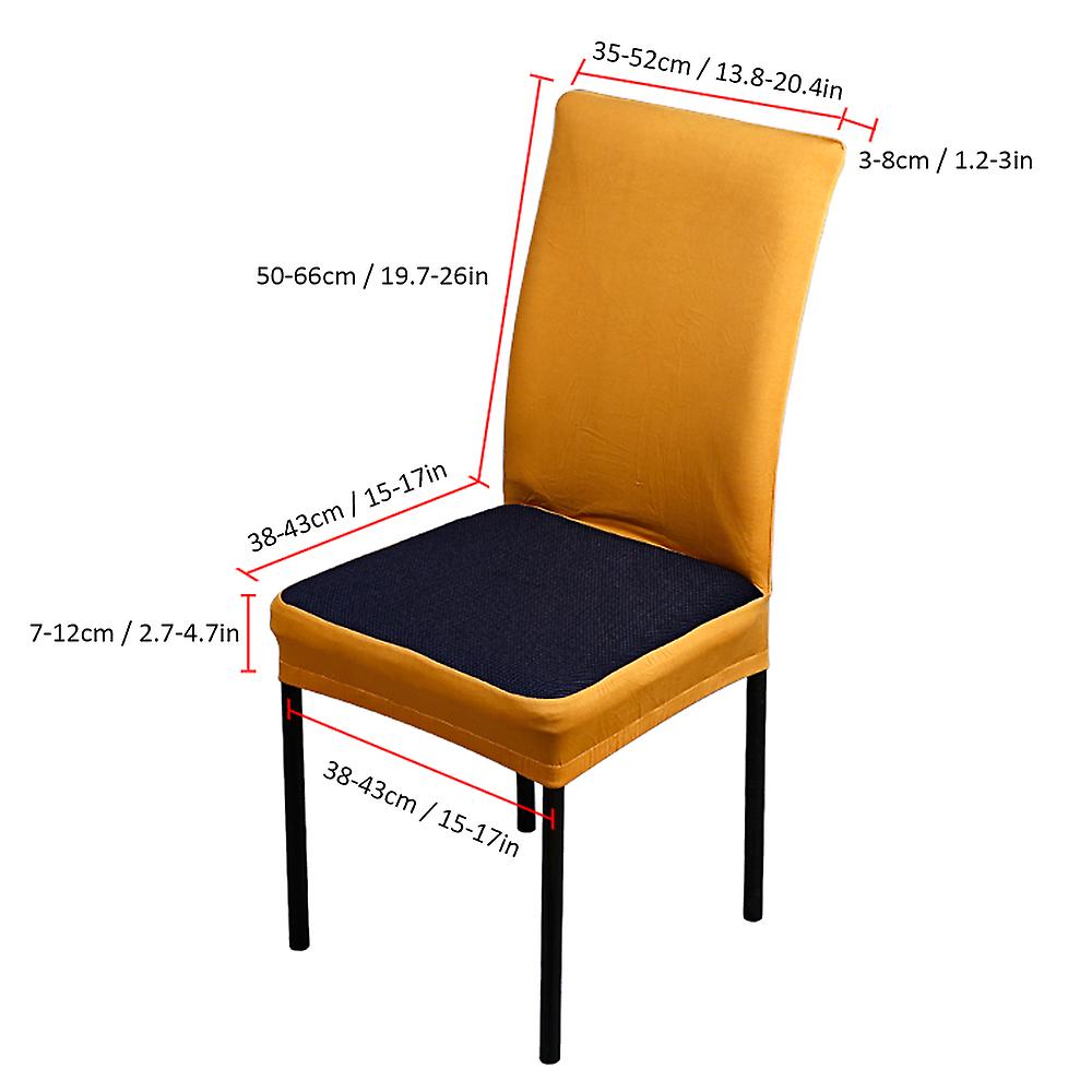 Yellow 2pcs/set Breathable Spandex Stretchable Dining Chair Seat Covers Dustproof Ceremony Chair Slipcovers Protectors Wedding Events Decoration--yell