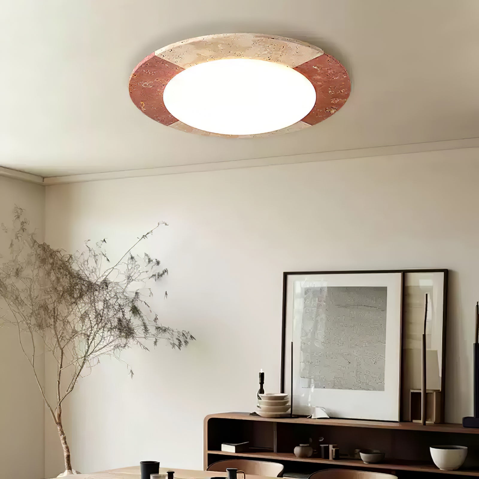 Celestial Travertine Ceiling Lamp