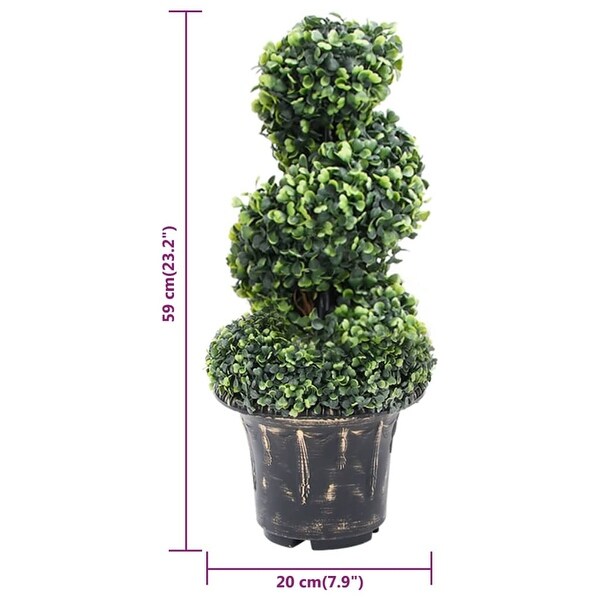 vidaXL Artificial Topiary Tree Boxwood Plant with Pot Faux Boxwood Green 46.1