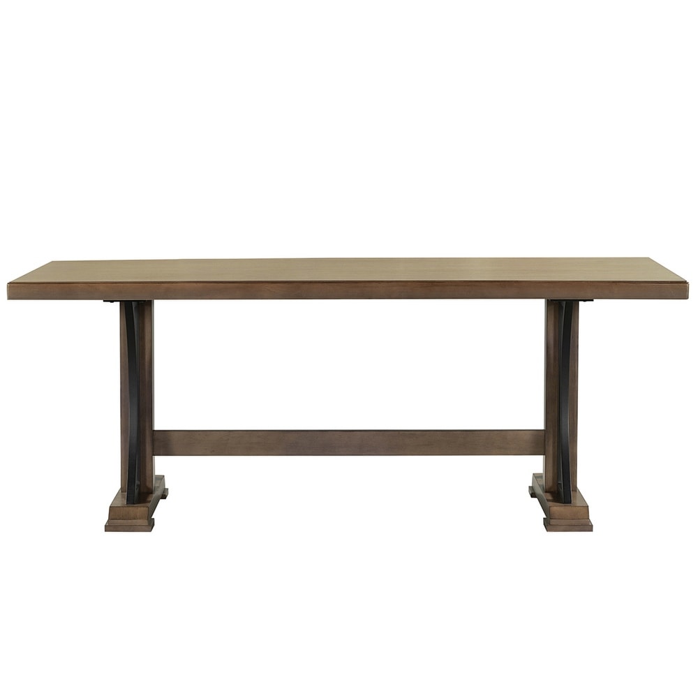 Retro Style Dining Table  Wood Rectangular Table  Seats up to 8