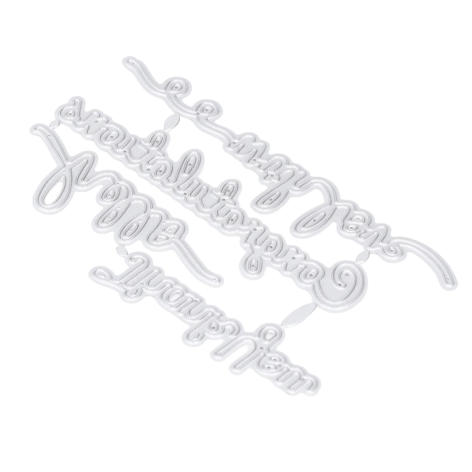 2pcs Cutting Die Blessing Words Pattern Simple Operation Unique Design Cutting Mold For Home Party Decorations