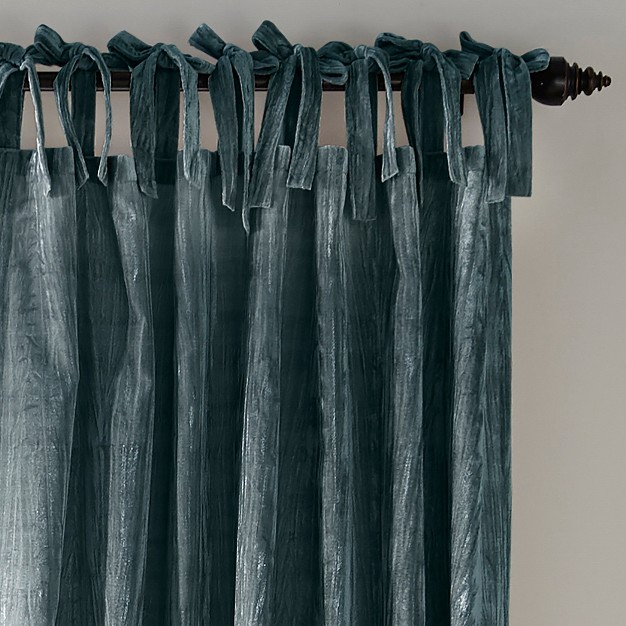 Korena Rustic Vogue Tie top Crushed Velvet Single Window Curtain Panel Elrene Home Fashions