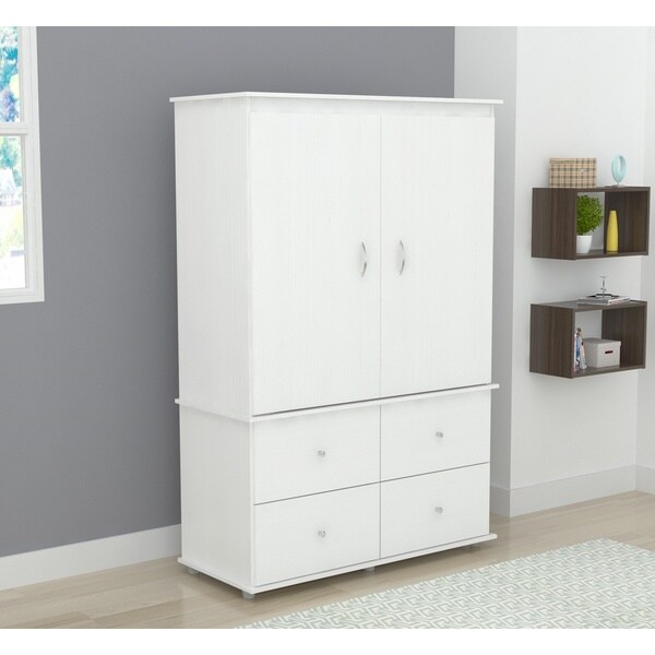 Inval Larcinia White Audio Video Armoire Cabinet - - 20254996